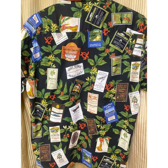 Coffee Hawaiian Shirt Button Down Unisex Mokulele Farms Large Cotton Limited Ed - Picture 5 of 11